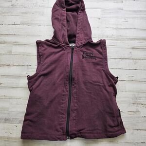 Harley Davidson Hoodie Women M Red Sleeveless Full Zip Motorcycle Biker Gear